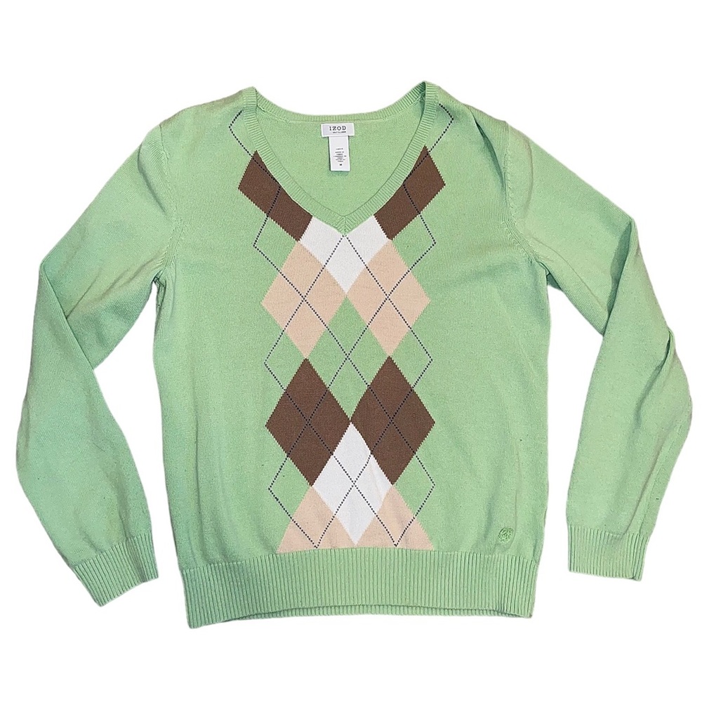 Izod green argyle sweater